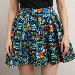 Handmade Colorful Comic Print Women's Skirt size small